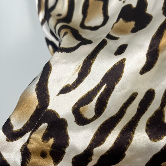 Vintage y2k silk Cache long sleeve leopard deep v-cut blouse size small - Picture 6 of 8